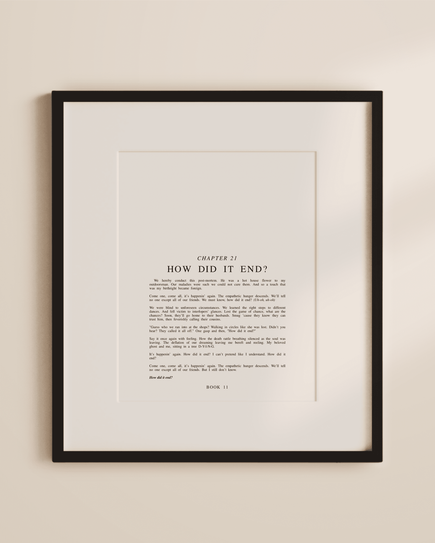The Tortured Poets Department Chapters Art Prints