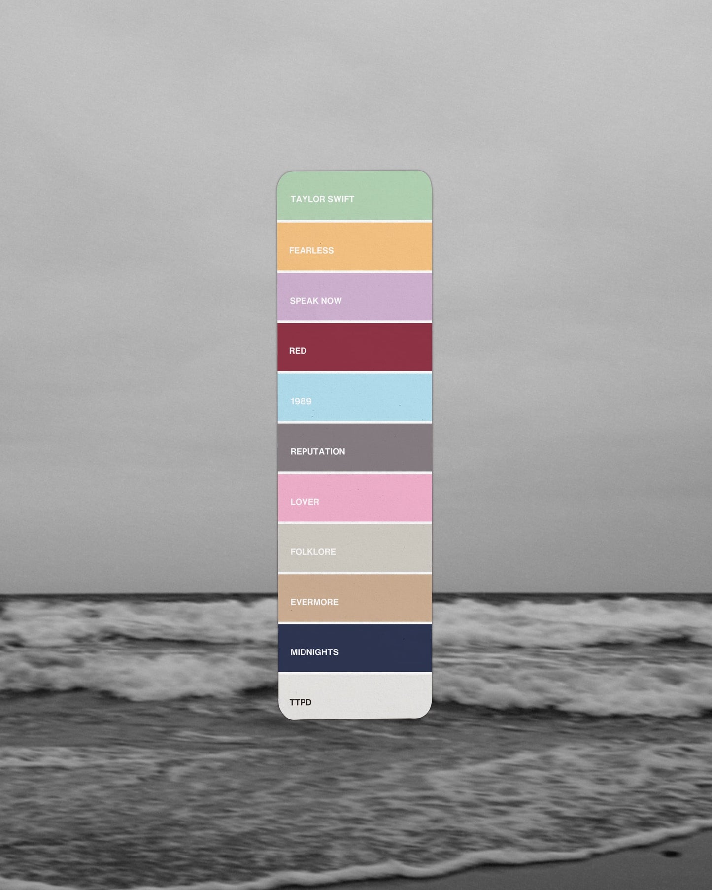 The Eras Paint Swatch Bookmark