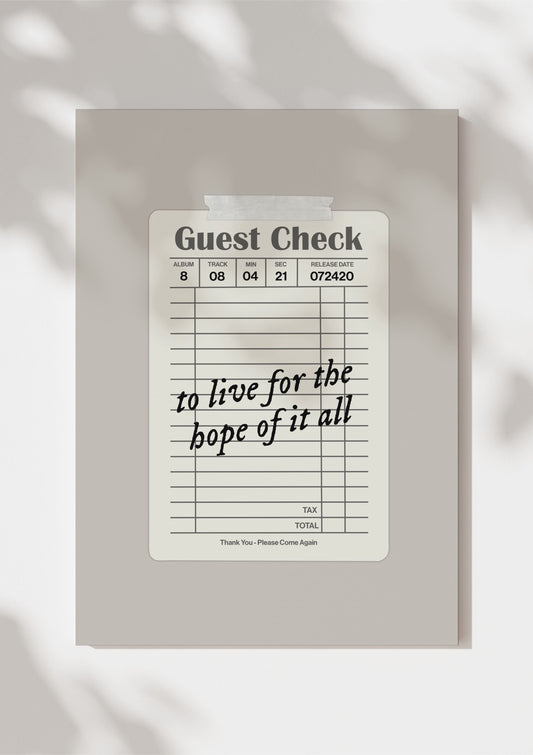 Folklore Guest Check Print