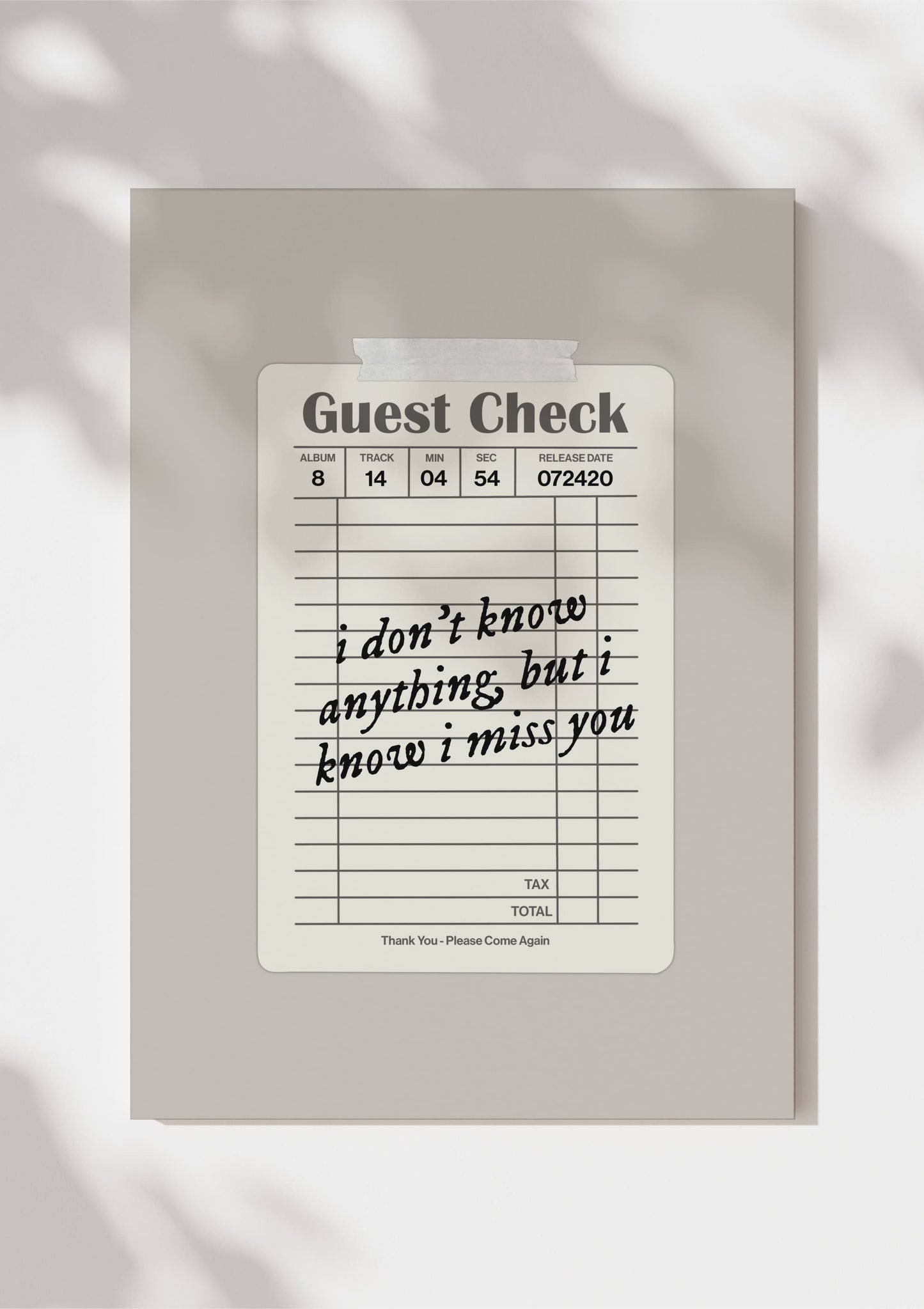 Folklore Guest Check Print