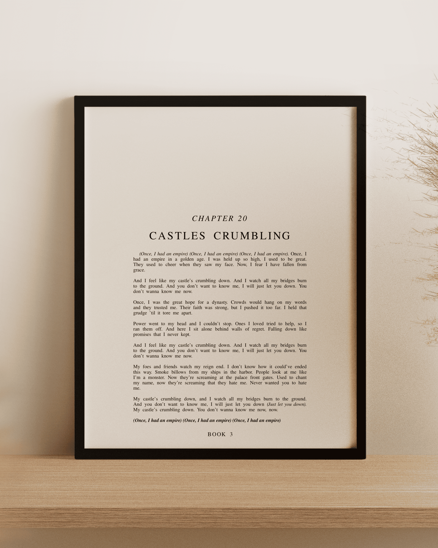 The Speak Now Chapters Art Prints