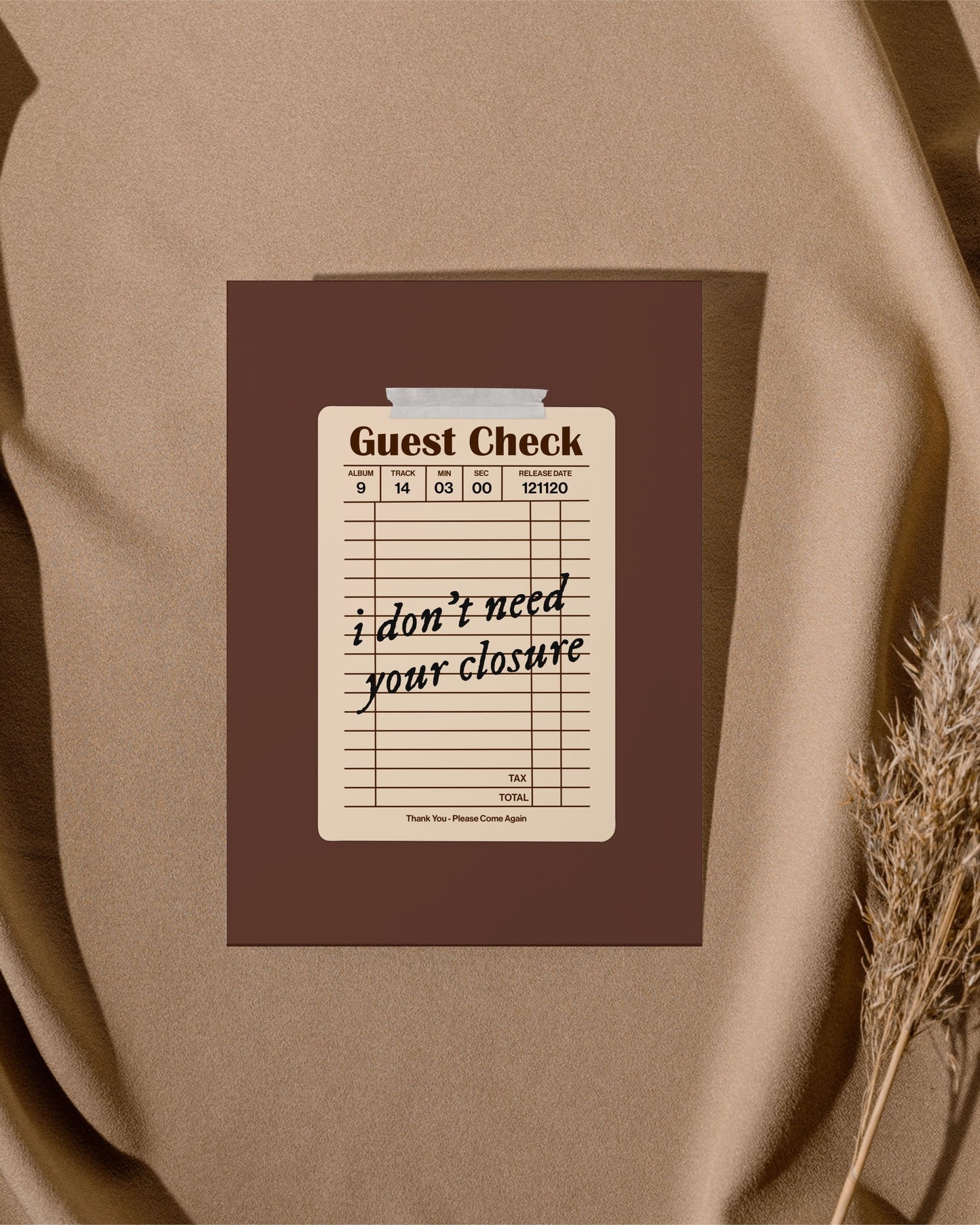 Evermore Guest Check Print