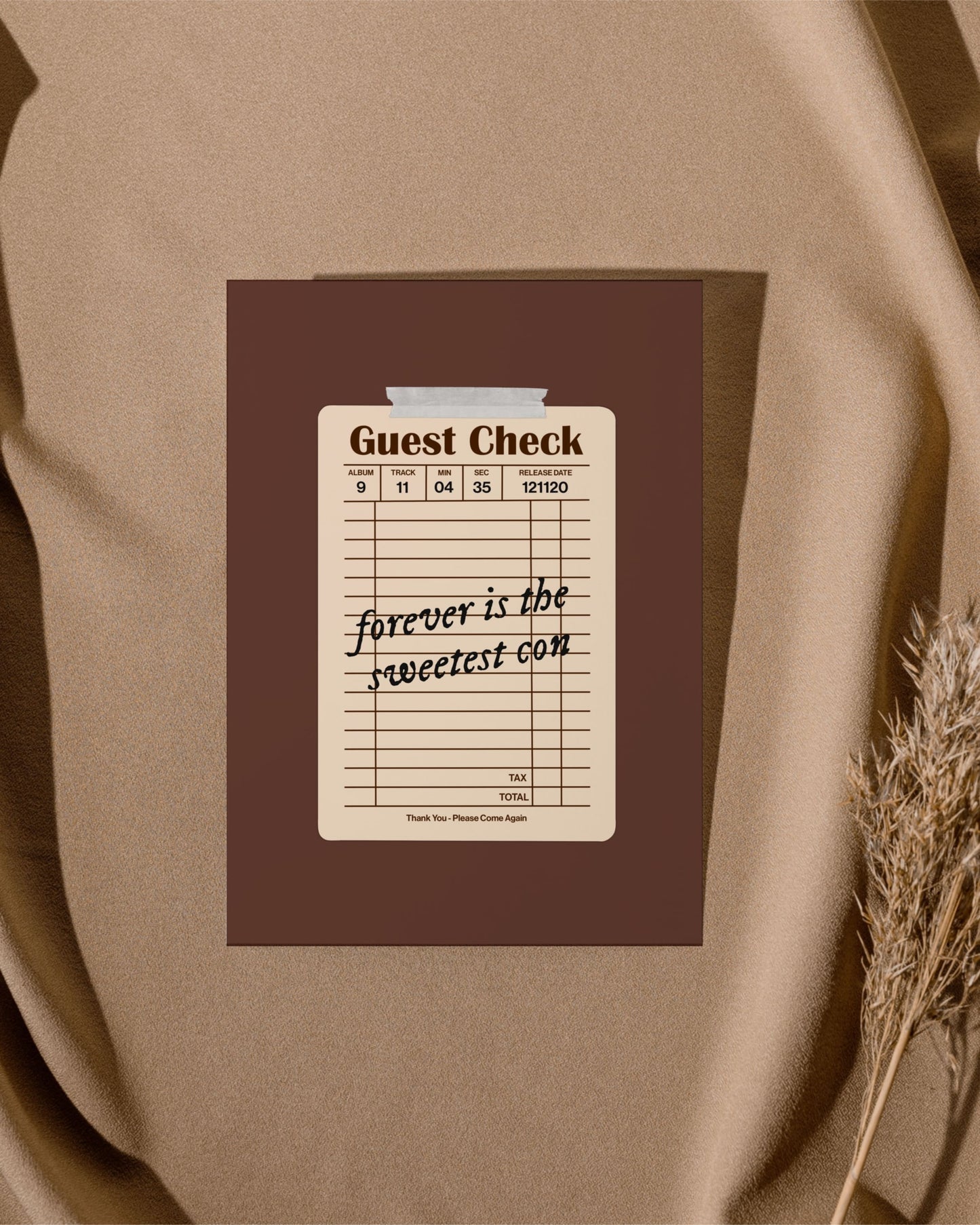 Evermore Guest Check Print