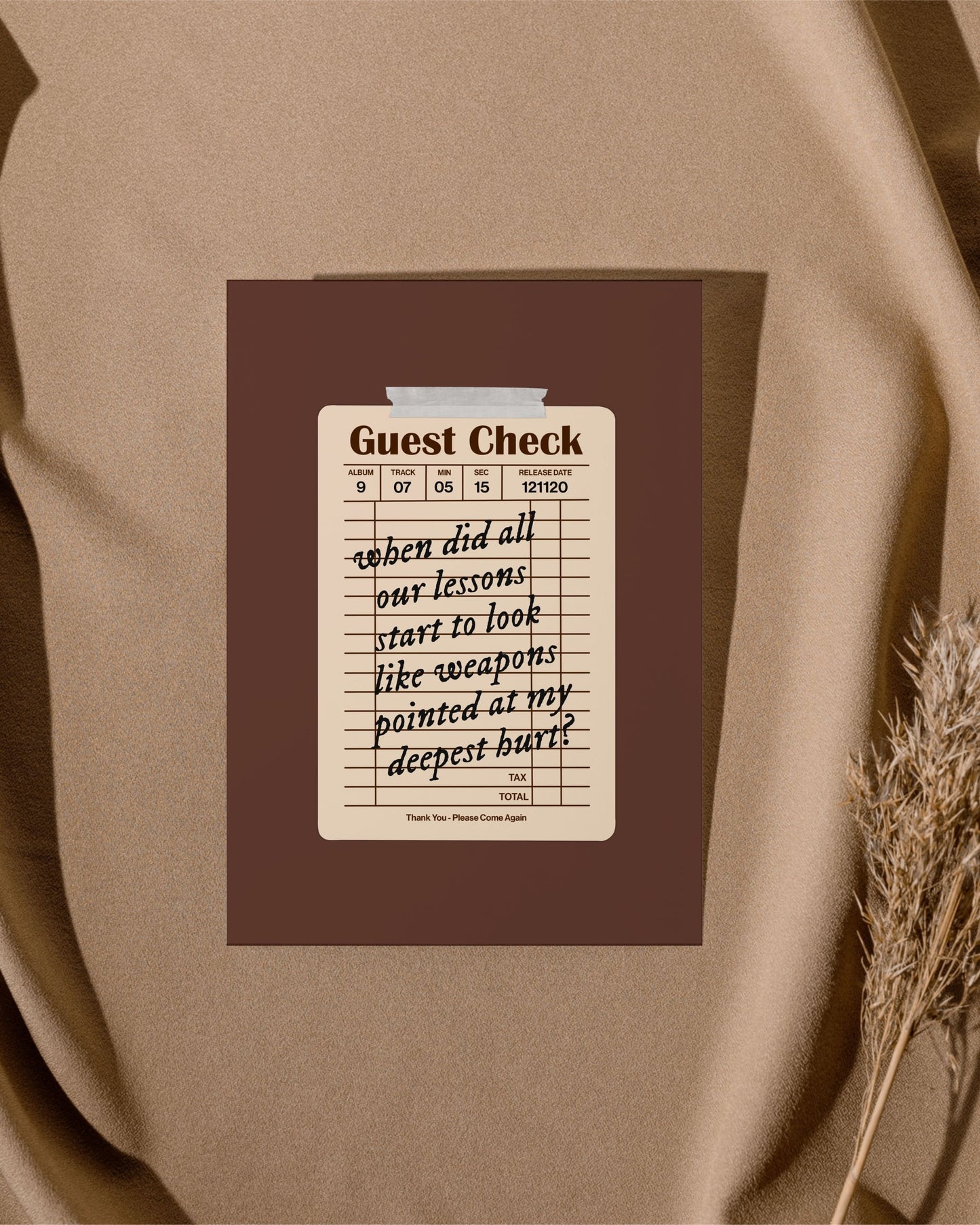 Evermore Guest Check Print