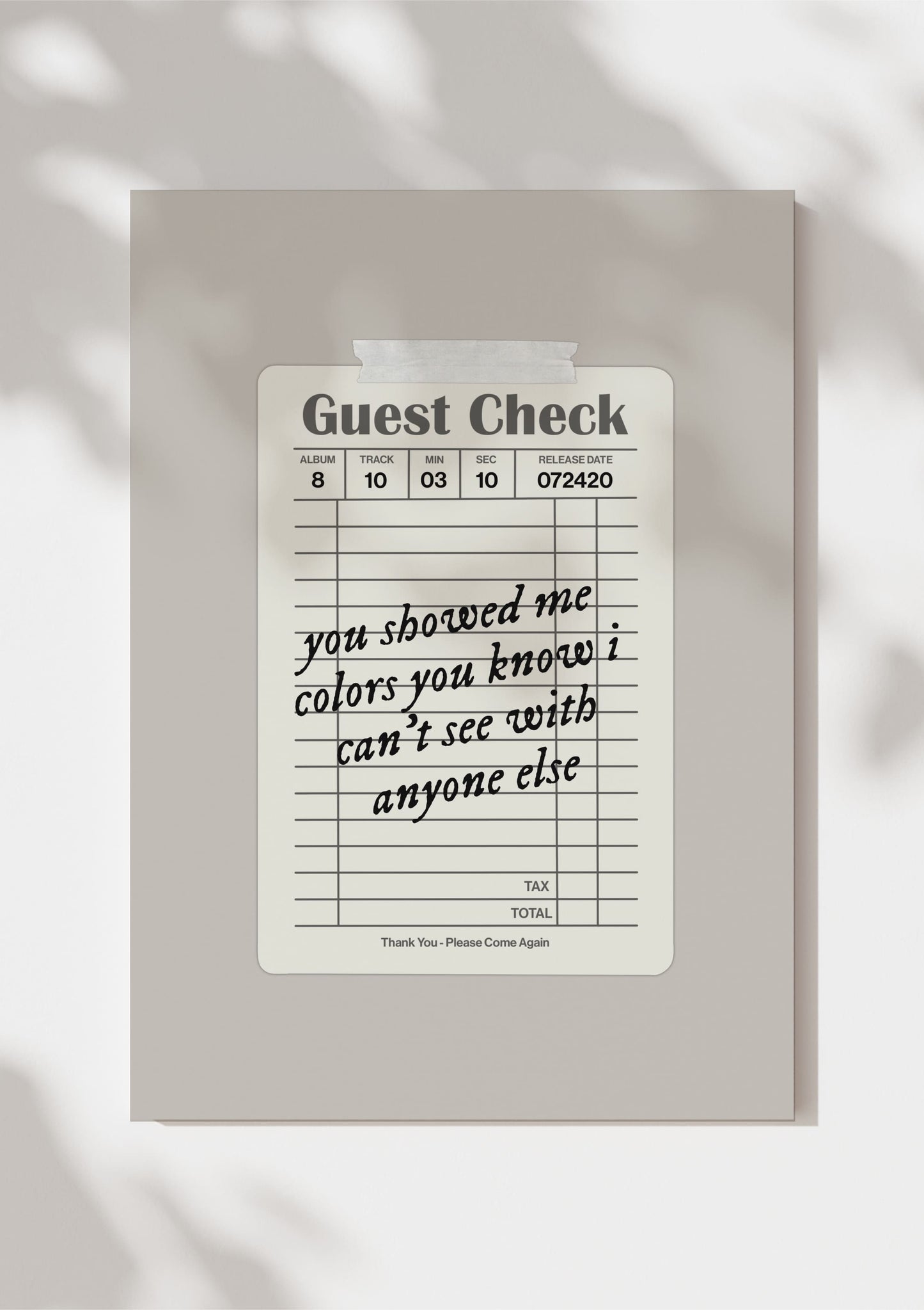 Folklore Guest Check Print