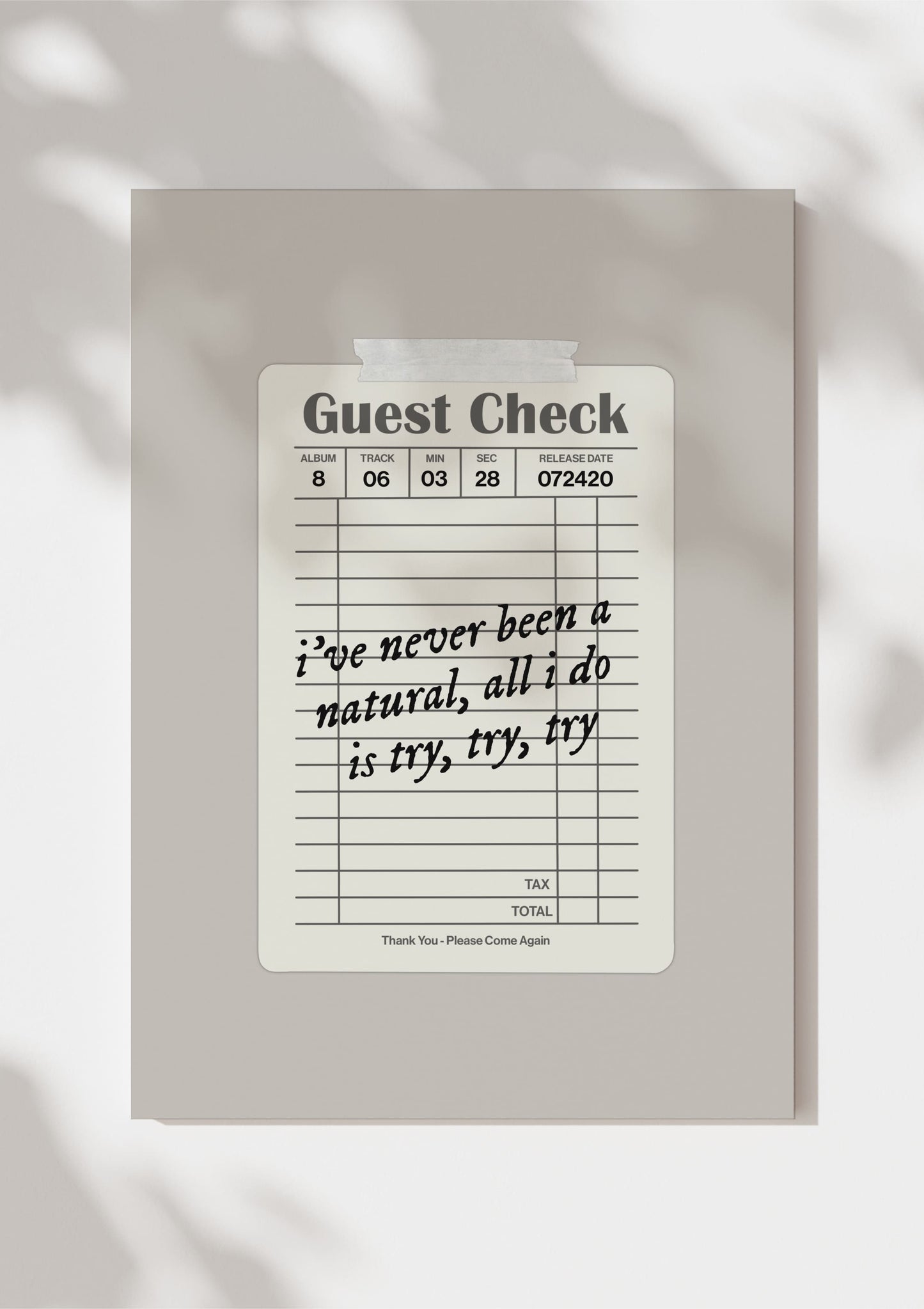 Folklore Guest Check Print