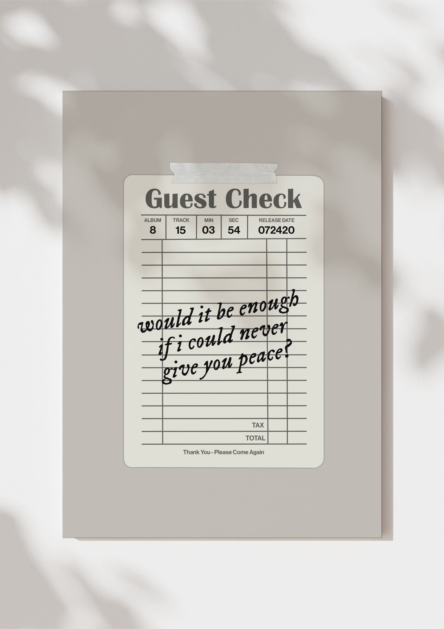 Folklore Guest Check Print